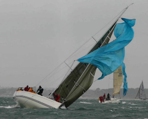 TIME TO GET THE SPINNAKER DOWN!